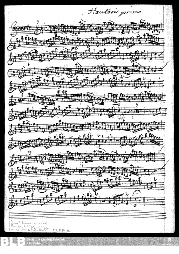 Molter - Clarinet Concerto in D major, MWV 6.39 - Oboe 1