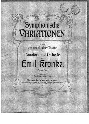 Kronke - Symphonische Variationen über ein nordisches Thema - Score