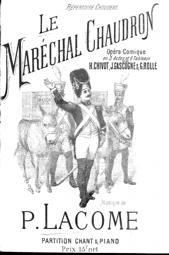 Lacôme d'Estalenx - Le maréchal Chaudron - Vocal Score - Score