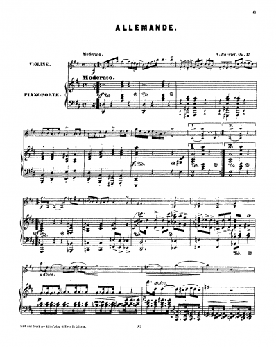 Bargiel - Suite for Violin and Piano - Scores and Parts - Score