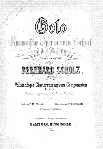 Scholz - Golo - Vocal Score - Score