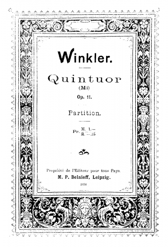 Winkler - String Quintet - Score