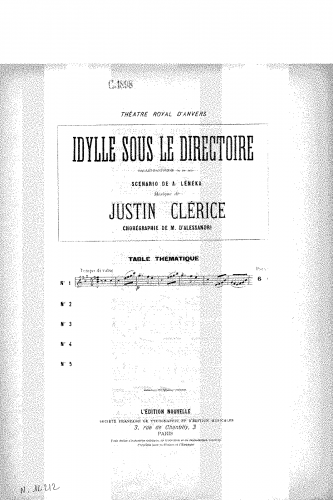 Clérice - Idylle sous le directoire - No. 1 Valse