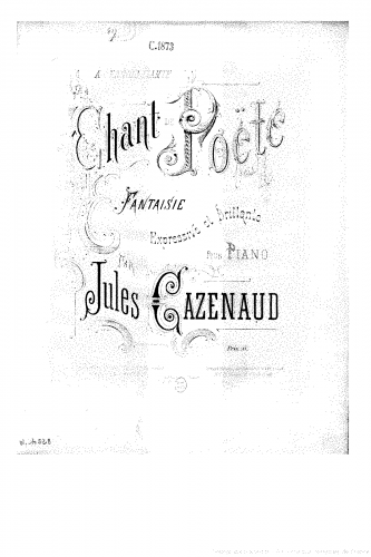Cazenaud - Chant de poëte - Score
