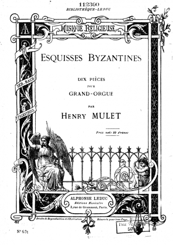 Mulet - Esquisses byzantines - Score