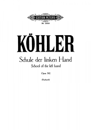 Köhler - Schule der linken Hand - Score