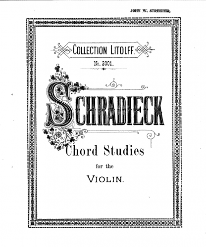 Schradieck - Chord Studies for Violin - Score