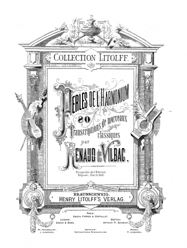 Rameau - Pièces de Clavecin - Tambourin (No. 9) For Harmonium (Vilbac) - Score