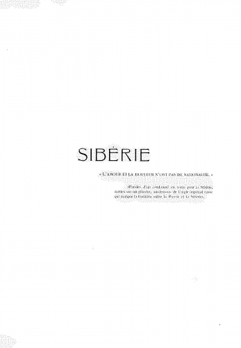Giordano - Siberia - Vocal Score French - Score