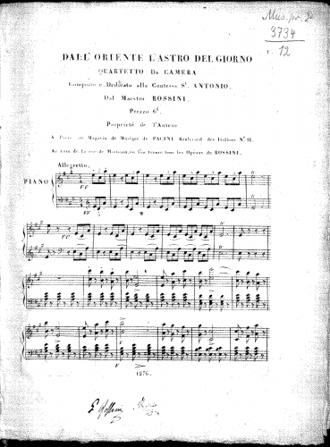 Rossini - Ermione - Vocal Score Dall'oriente l'astro del giorno (Act 1) - Score