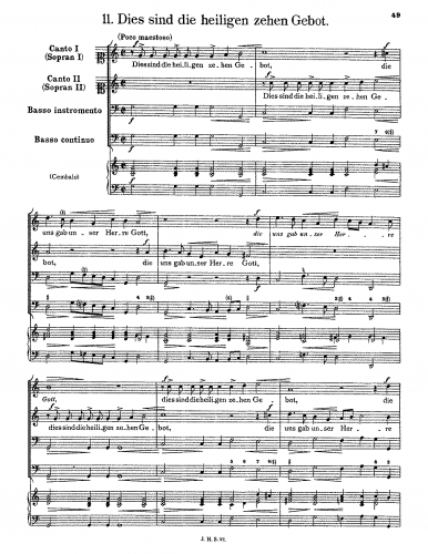 Schein - Dies sind die heiligen zehen Gebot - Score