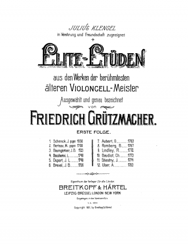 Boccherini - Cello Concerto No. 6, G.479, D major - Movement I For Cello solo (Grützmacher) - Score