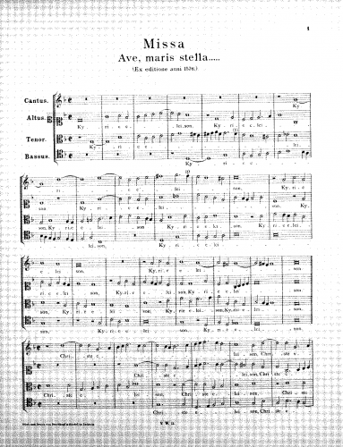 Victoria - Missa Ave maris stella - Score