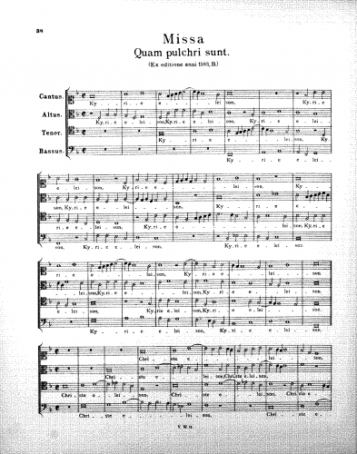 Victoria - Missa Quam pulchri sunt - Score