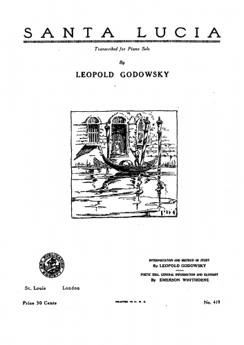 Godowsky - Santa Lucia - Score