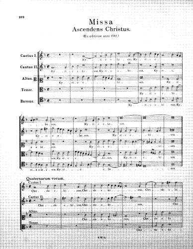 Victoria - Missa Ascendens Christus in altum - Score