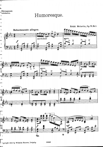 Melartin - 4 Pieces - Score