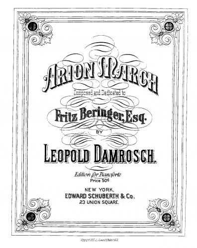 Damrosch - Arion March - For Piano Solo (Composer) - Score