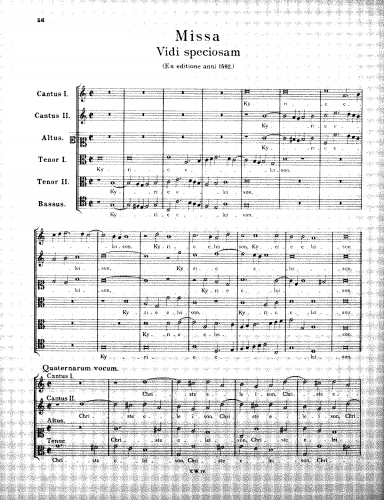 Victoria - Missa Vidi speciosam - Score