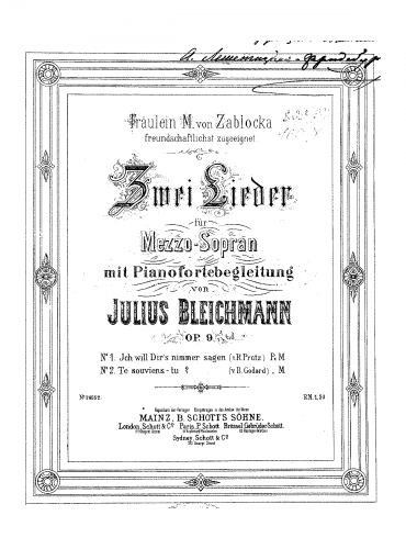 Bleichmann - Zwei Lieder - Score