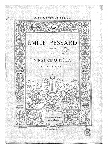 Pessard - 25 Pièces pour piano - Score