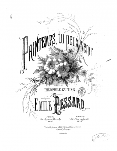 Pessard - Printemps, tu peux venir - Score