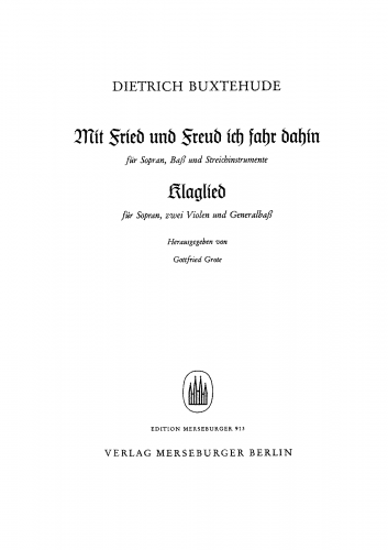 Buxtehude - Mit Fried und Freud, BuxWV 76 - Score