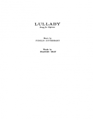 Zitterbart Jr. - Lullaby - Score