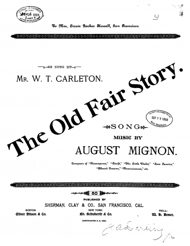 Darling - The Old Fair Story - Score
