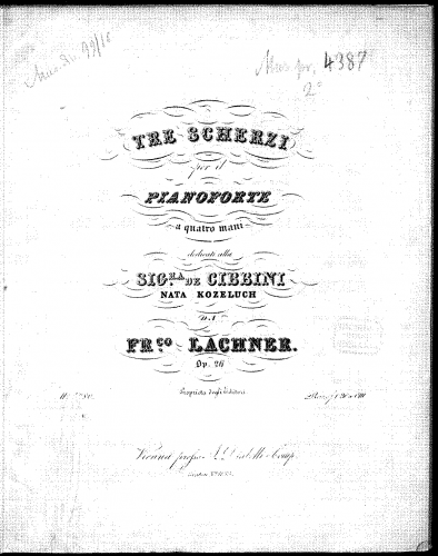 Lachner - 3 Scherzi, Op. 26 - Score