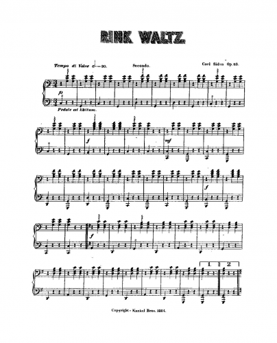 Kunkel - Rink Waltz - For Piano 4-hands (composer) - Score