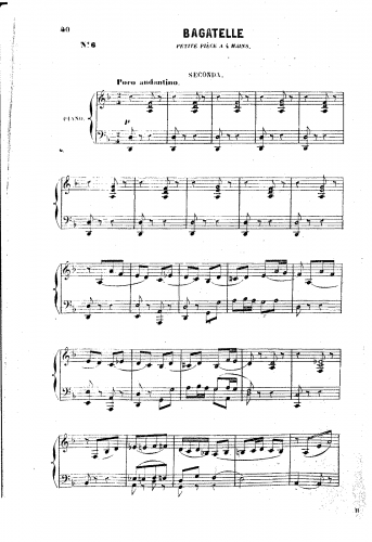Polignac - Bagatelle, petite pièce à 4 mains - Score