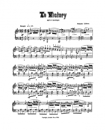 Lebrun - To Victory - For Piano Solo (composer) - Score