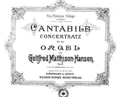 Matthison-Hansen - Cantabile - Score