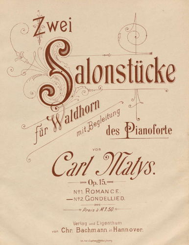 Matys - 2 Salonstücke - Piano score and Horn part