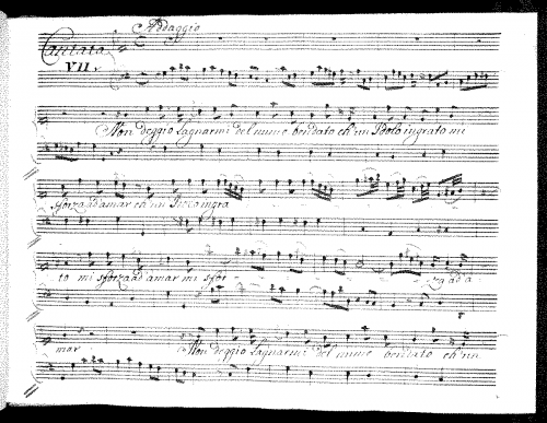 Ferrandini - Non deggio lagnarmi del nume bendato - Score