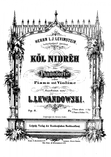 Lewandowski - Kol Nidrei - Piano Score