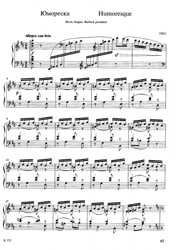 Balakirev - Humoresque - Score
