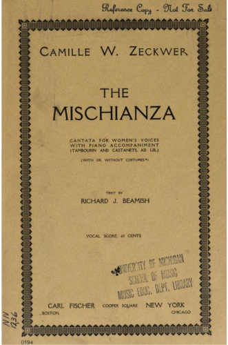 Zeckwer - The Mischianza - Vocal Score - Score