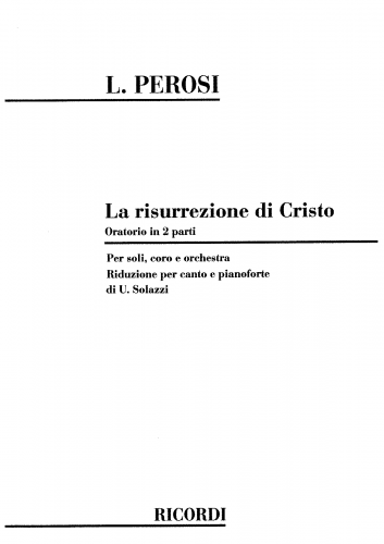 Perosi - La risurrezione di Cristo - Vocal Score - Score