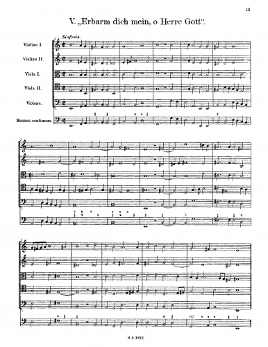 Schütz - Erbarm dich mein, o Herre Gott - Score