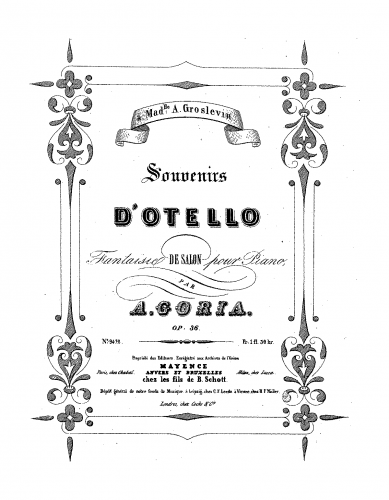Goria - Souvenirs d'Otello - Score