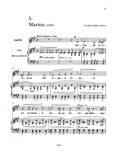 Tosti - Marina - Score