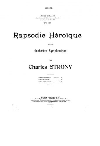 Strony - Volcar le Terrible - Rapsodie héroïque - Score