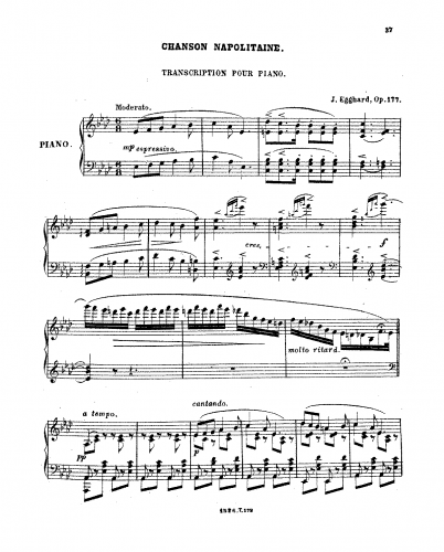 Egghard - Chanson napolitaine - Score