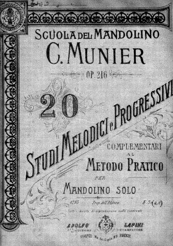 Munier - 20 Studi melodici e progressivi - Score