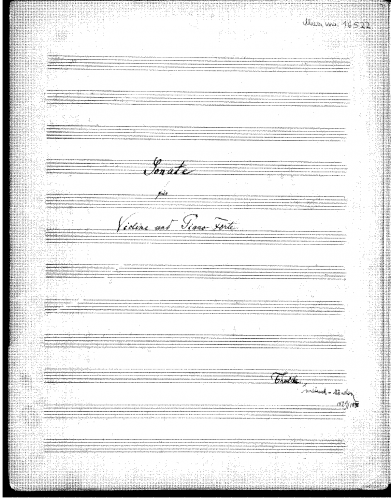 Thuille - Violin Sonata No. 1 - Complete piano score and violin part