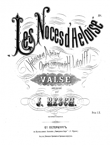 Resch - Les noces d'Héloïse - Score