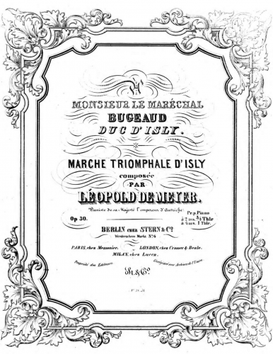 Meyer - Marche triomphale d'Isly - Score