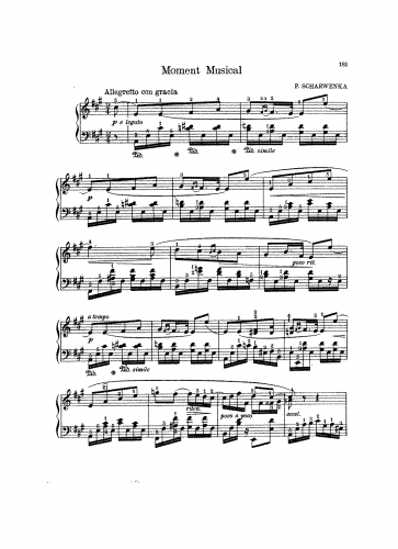 Scharwenka - Moment Musical - Score